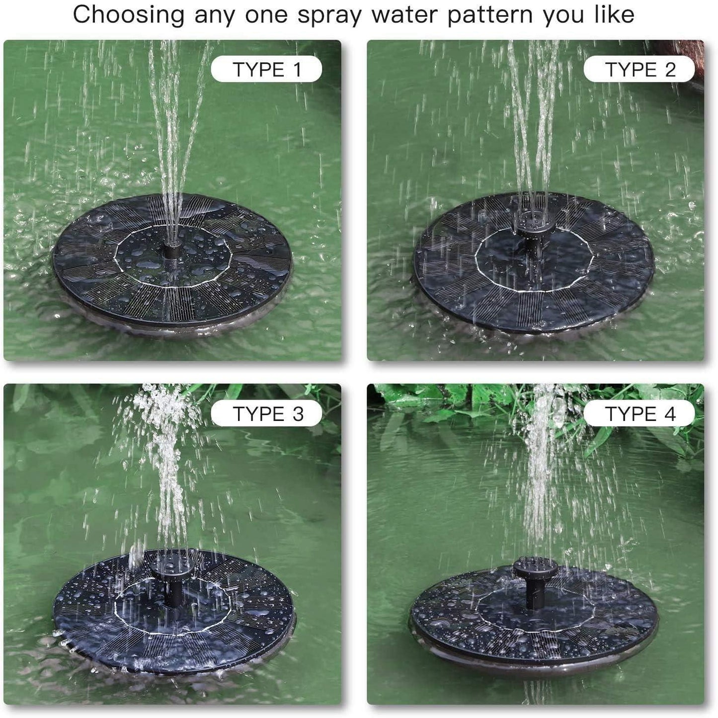 Fountain Solar Power Floating Water Pump for Pool Pond Garden and Patio Plants Round
